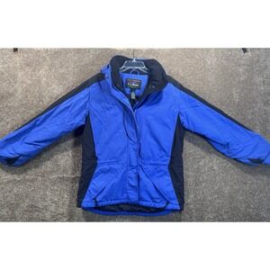 Vtg LL Bean Womens Thinsulate Lined Hooded Parka Jacket Blue 0RF98 Warm Coat‎